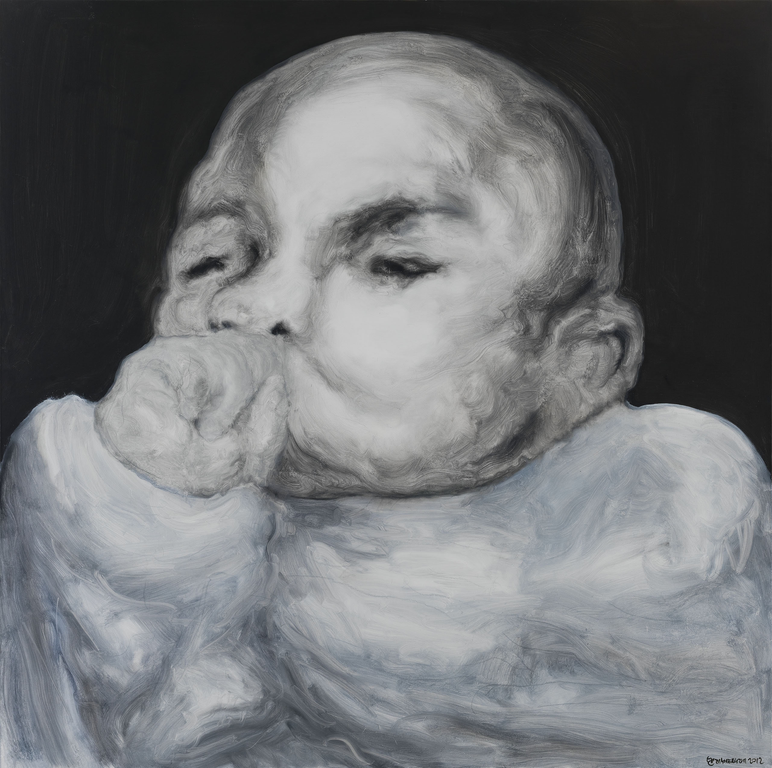 婴儿 No.2, Oil on canvas, 120x120cm, 2012
