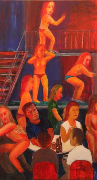 On the Stage, 2013, Acrylic on canvas, 131.5x70.5cm