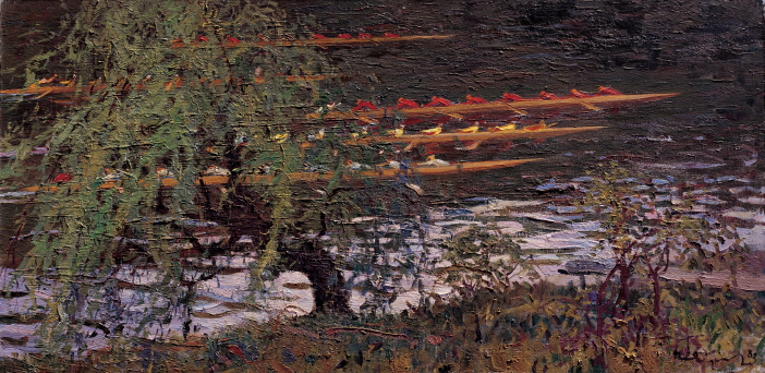 Near Malaya Nevka River, 1983, Oil on canvas, 66.5×133.5cm