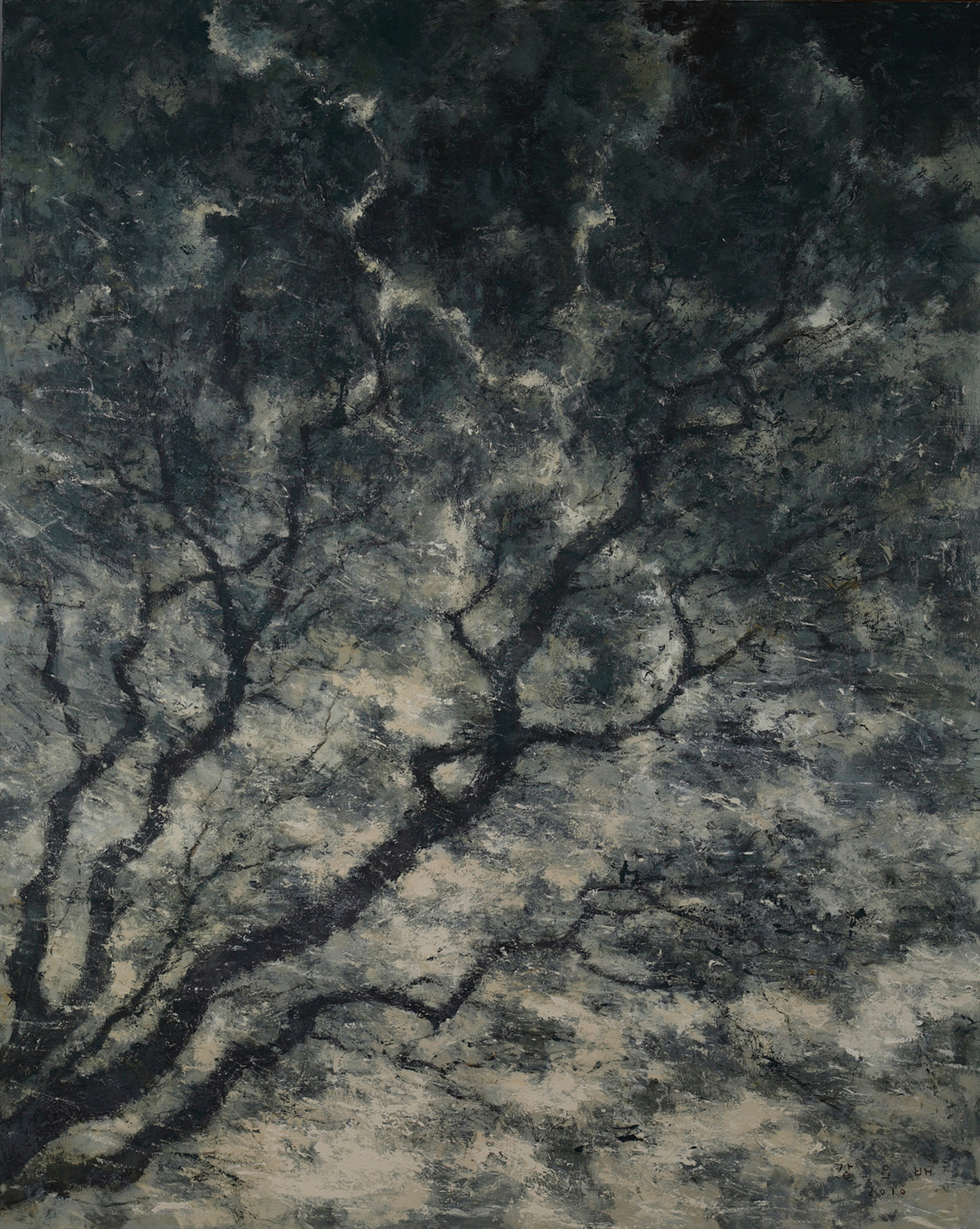 雷、风、木, 2010, Acrylic on canvas, 227x182cm