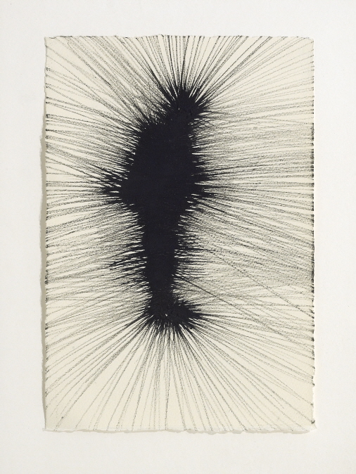Antony GORMLEY, Capacitor, 2008, Carbon and casein on paper, 28x19cm