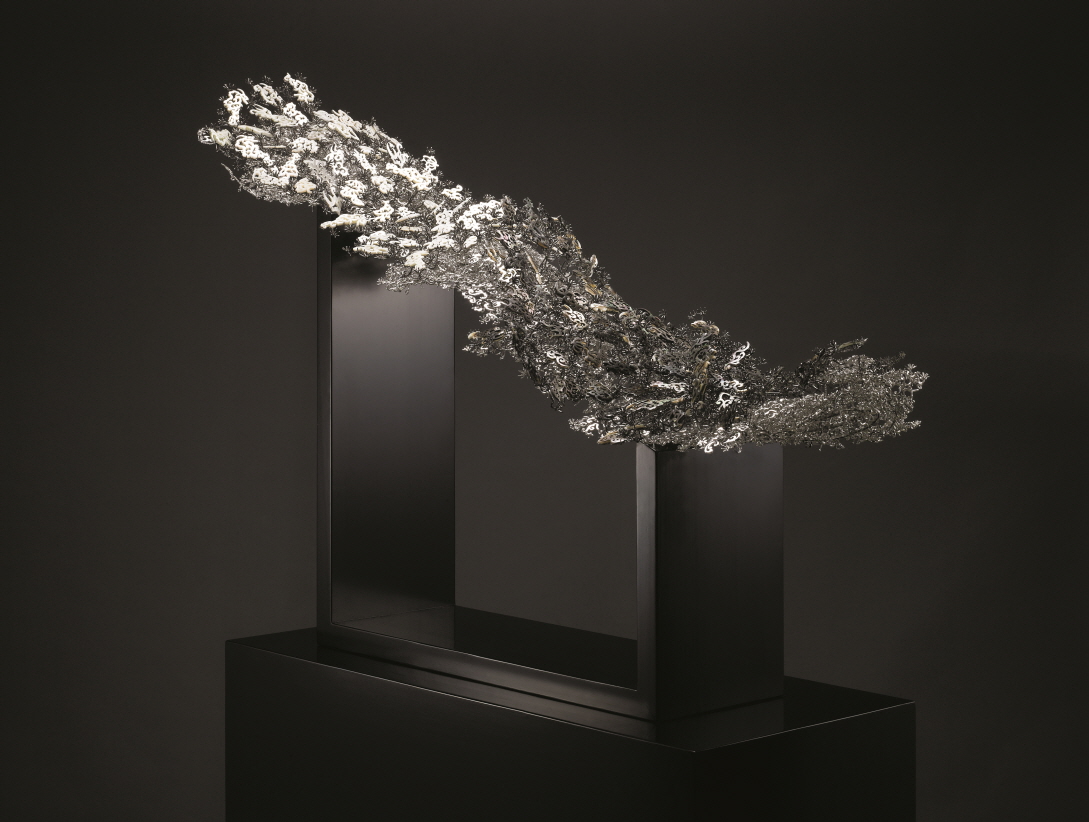 Pine Tree, 2015, Mother-of-pearl, silver 925, natural lacquer, 122x150x30cm