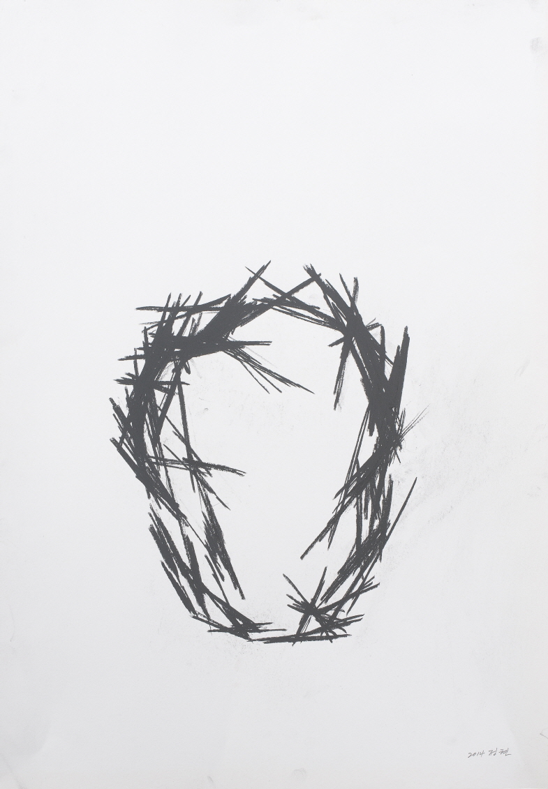CHUNG Hyun, Untitled, 2014, Conte on paper, 79x55cm
