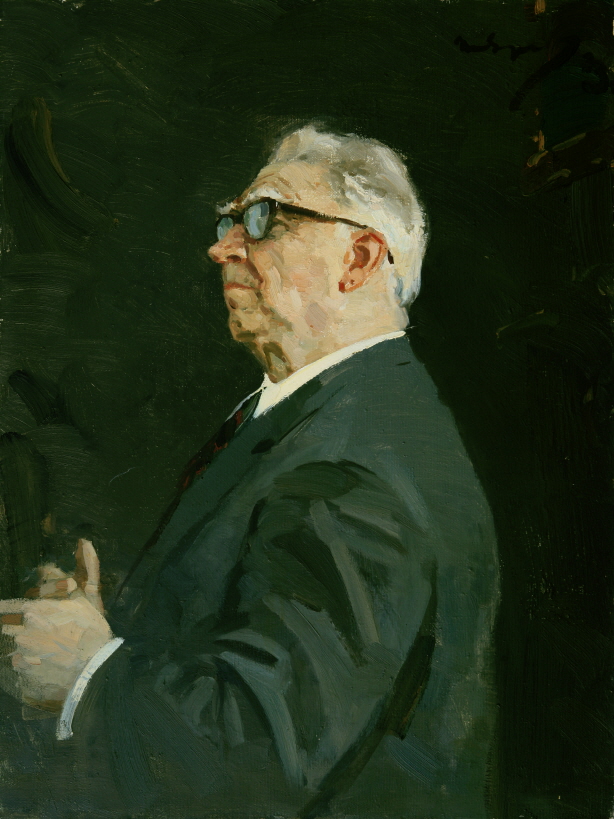 Portrait of the Artist V. M. Oreshnikov, 1973, Oil on canvas, 80×60cm