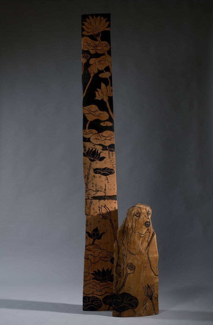 YUN Suknam, 108, 2008-2009, Acrylic on Wood, 233(h)x52x16cm