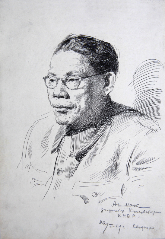 An Mak (Choi Seunghee’s Husband), 1954, Ink, pen on paper, 28.8×20cm