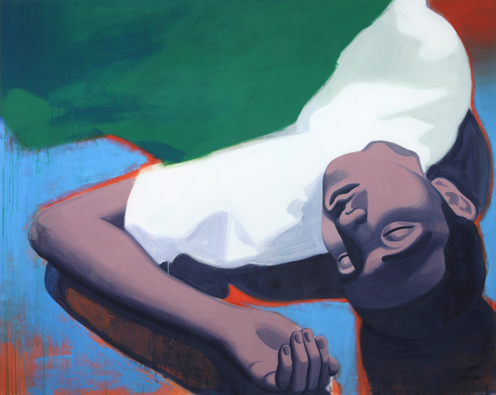 LEE Woosung, Sleeping Man, 2012, Acrylic Gouache on canvas, 181.1x227.3cm