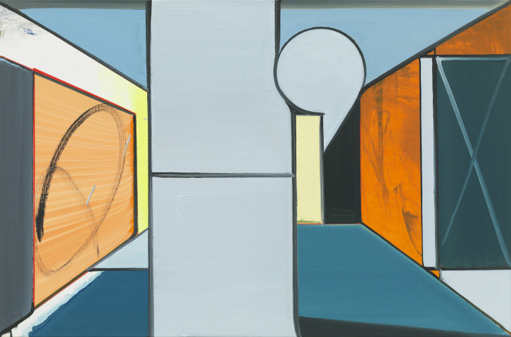 Zimmer, 2012, Oil, vinyl, pigment marker on canvas, 60 x 90cm