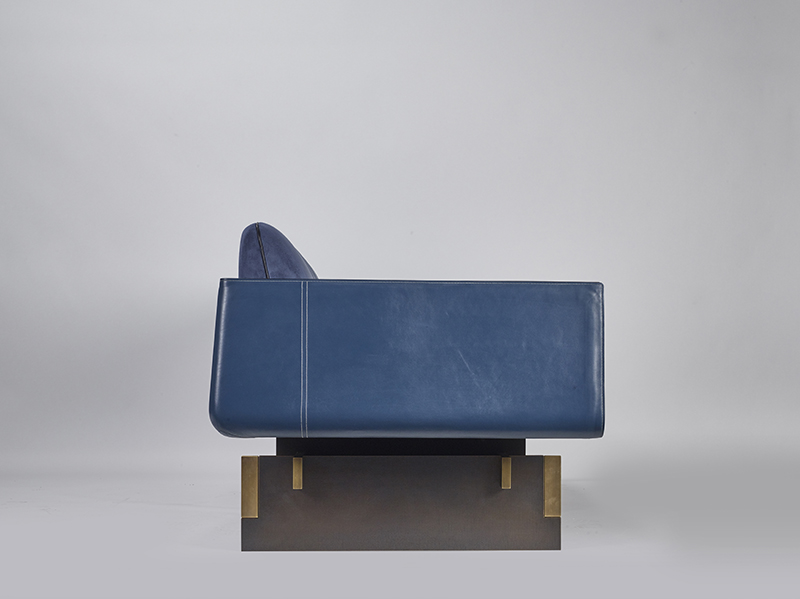 Indigo_sofa, 2016, Leather, bronze, 232x83x73cm, Manufactured by PROMEMORIA, Photo by Daniele Cortese (1Indigo_sofa, 2016, Leather, bronze, 232x83x73cm, Manufactured by PROMEMORIA, Photo by Daniele Co