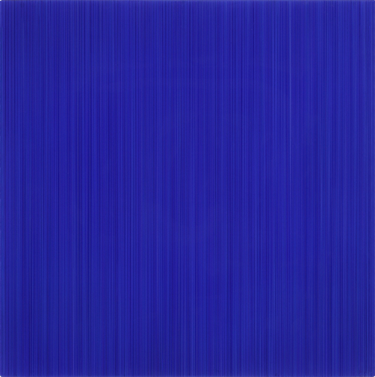 Who Likes Blue?, 2017, Acrylic on epoxy resin, aluminum frame, 62x62x7cm
