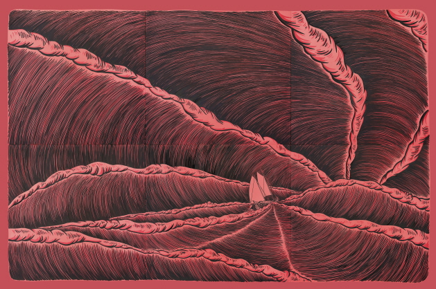 Jeongsu Woo, Protagonist_Rose Pink 3, 2018, Acrylic, ink on canvas, 200x300cm