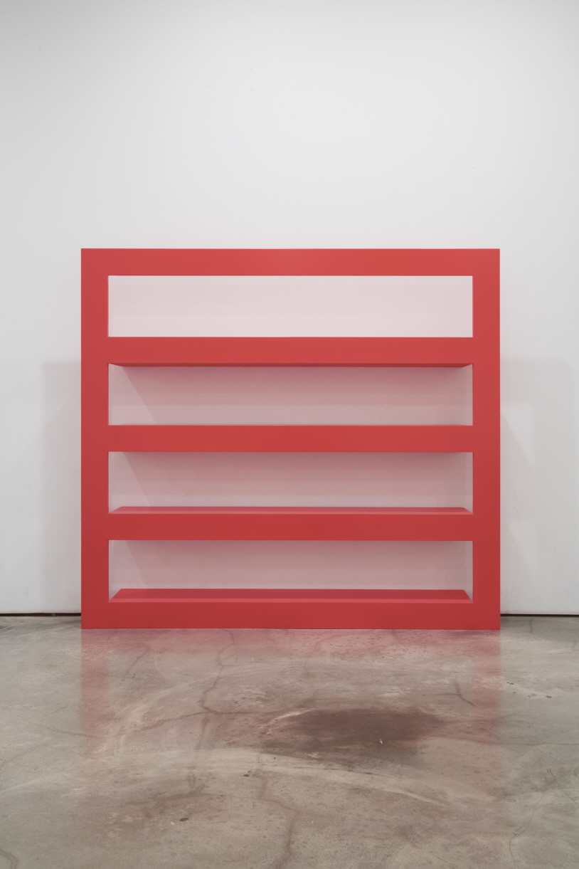 Red Bookshelf, 2017, MDF, Urethane paint, 206x30.5x187cm