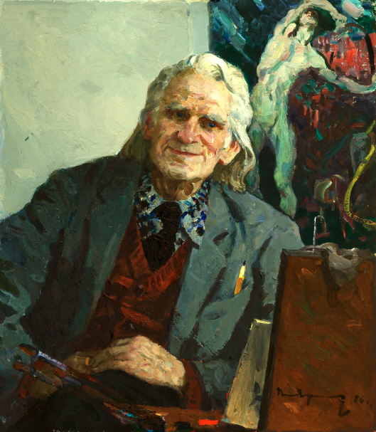 Portrait of the Artist A. V. Schmidt, 1986, Oil on canvas, 80×70cm