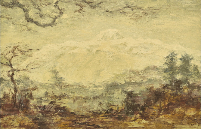 Mt. Halla in January, 2007, Acrylic on canvas, 65.2x100cm