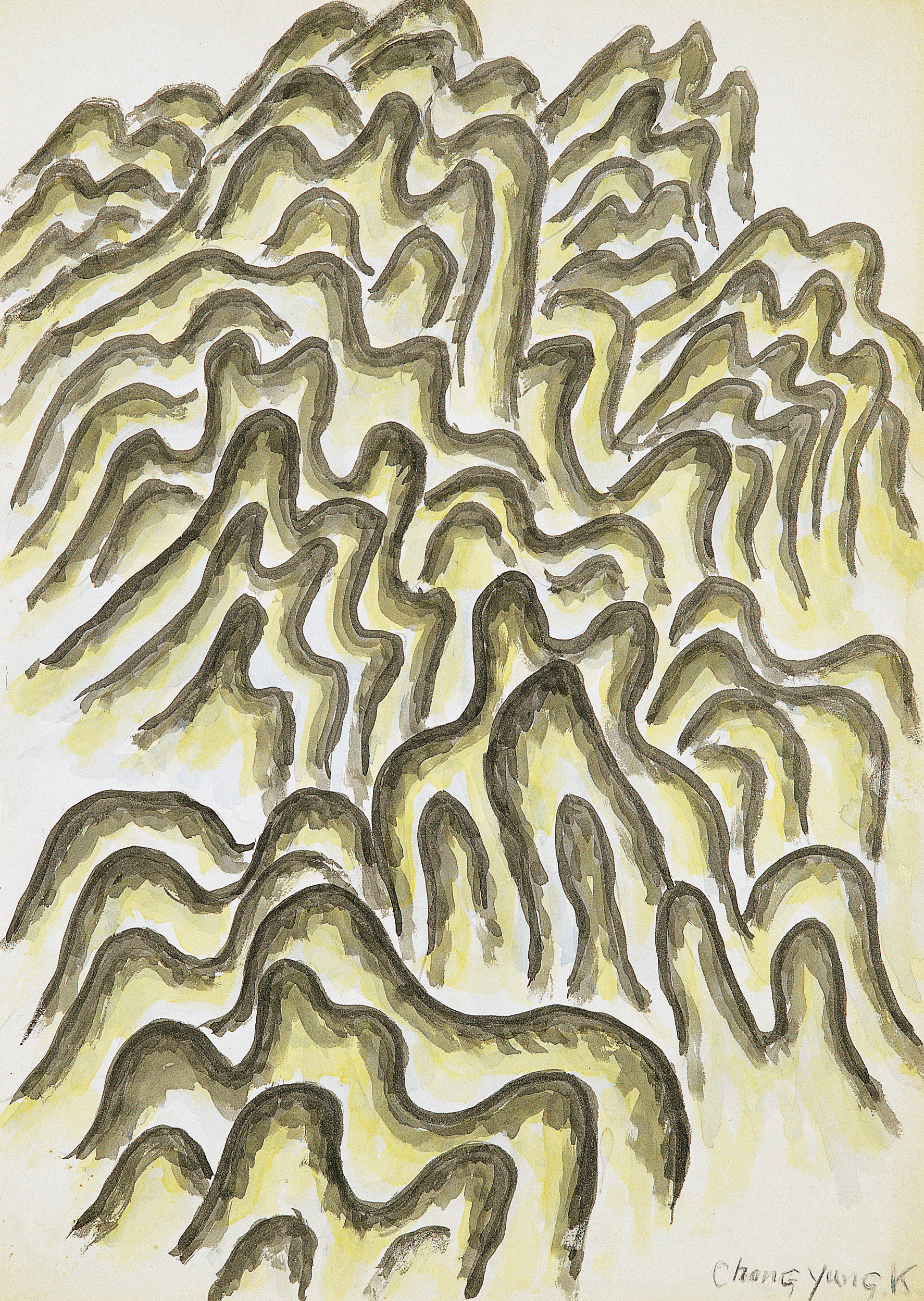 Woosung(又誠) Kim Chong Yung(金鍾瑛, 1915~1982), Geumgangjeondo 金剛全圖, 1973, ink, watercolor on paper, 37.5×53cm ⓒKim Chong Yung Museum