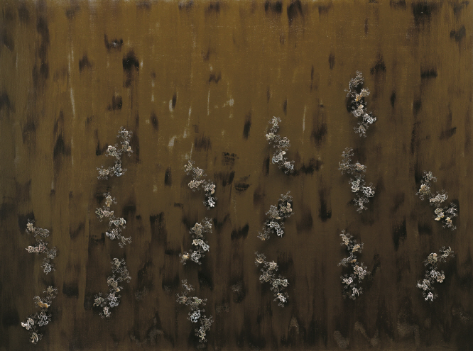 Whispers of Bamboo, 2017, Mother-of-pearl, silver 925, natural lacquer on wood, 122x162cm