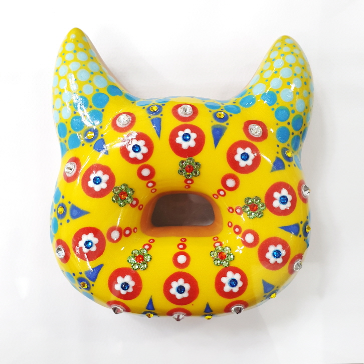 Devil Donut, 2019, Ceramic, under glaze, glaze, Swarovski crystals, 19x19x10.5cm