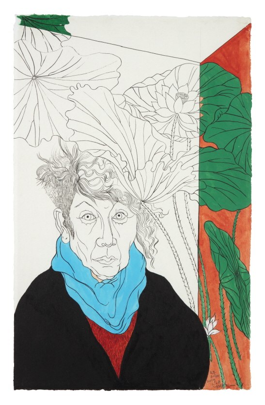 Self-Portrait, 2017, Color pigment on Hanji, 75x47cm