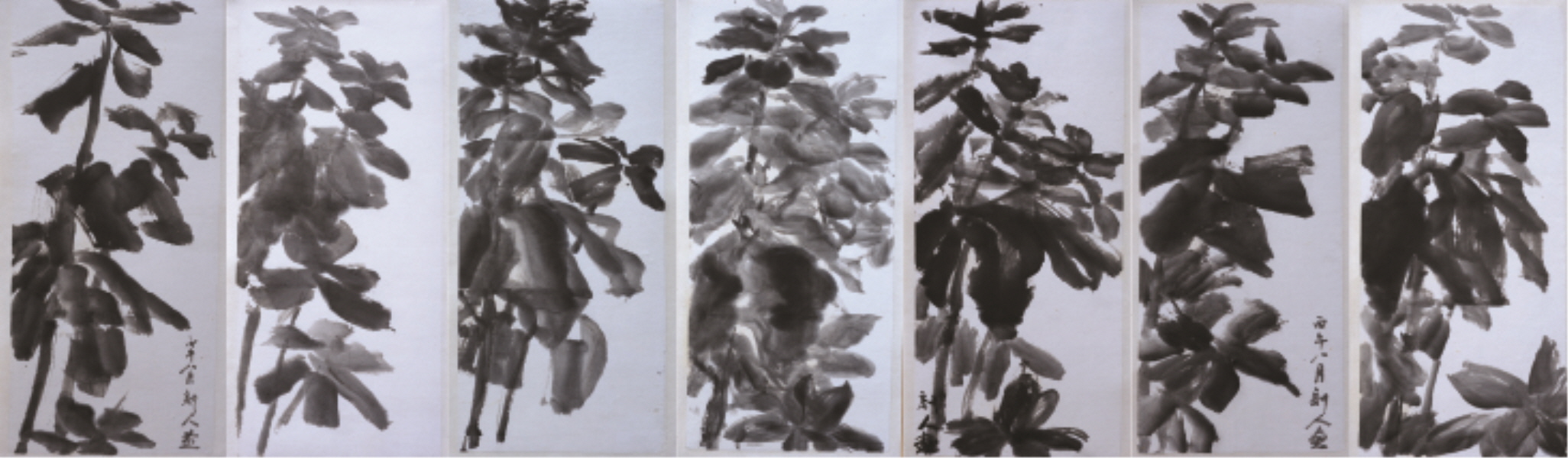 Woosung (又誠) Kim Chong Yung (金鍾瑛, 1915~1982), Moo-rhan 牡丹, 1966, ink on paper, 20x54cm ⓒKim Chong Yung Museum