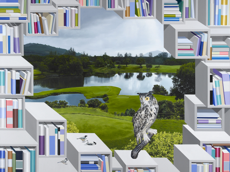 Library-Golf Cours 2014  acrylic and oil on linen  194x259cm