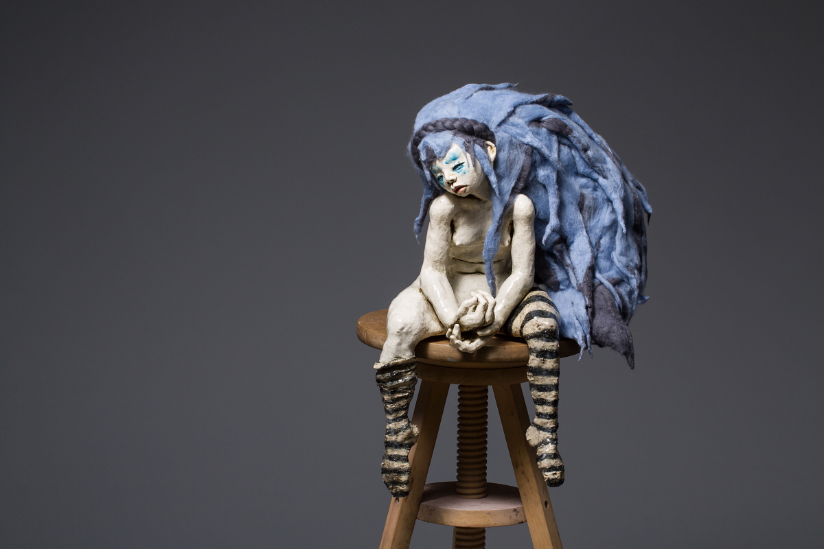 Debutantes 7 Sins (Sloth), 2015, ceramics, felt, 35 x 38 x 50(h)cm