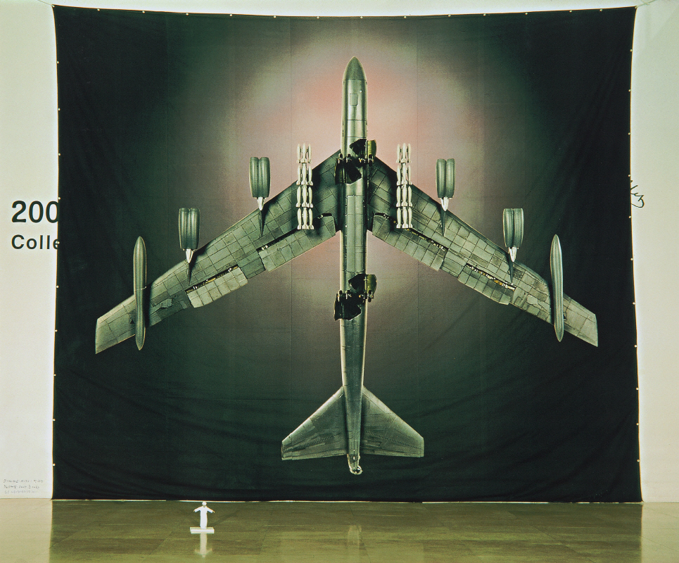 The Comparion of Size B-52 versus Bin Laden (110 scale), 2005, Digital print, 124.7x150.2cm