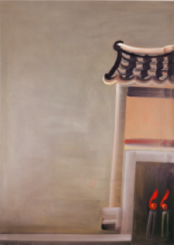 SONG Hyunsook 39 brushstrokes 1991 Tempera on canvas 190x126cm