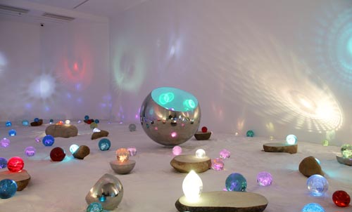 Ezen of Light , Cast glass, LED, Natural stone, Installation View