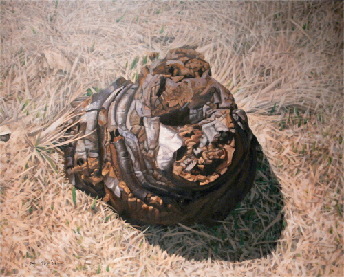 SHIN Hak-Chul cattle dung 1994 Oil on canvas 160x128cm