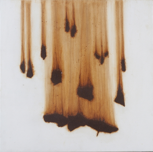 Untitled ,2014, Rust on iron plate, 71.3x71.3cm