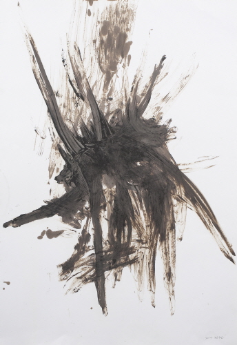 Untitled, 2014, Coal Tar on Paper, 55x79cm
