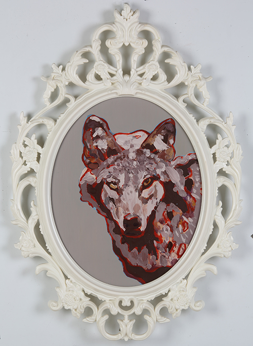 Wolf, 2014, Oil on wood, 85x60cm