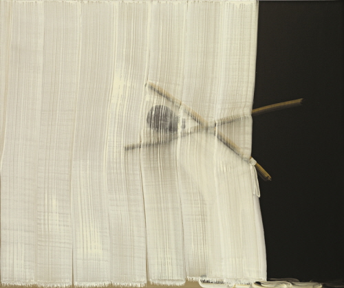 7brushstrokes behind figure,2013,Tempera on canvas,150x170cm
